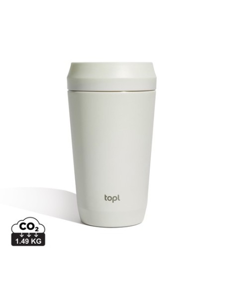 Taza Topl To Go de acero reciclado con tapa patentada 360