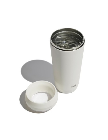 Taza Topl To Go de acero reciclado con tapa patentada 360