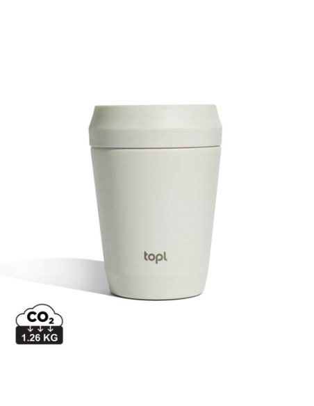 Taza Topl To Go de acero reciclado con tapa patentada 360