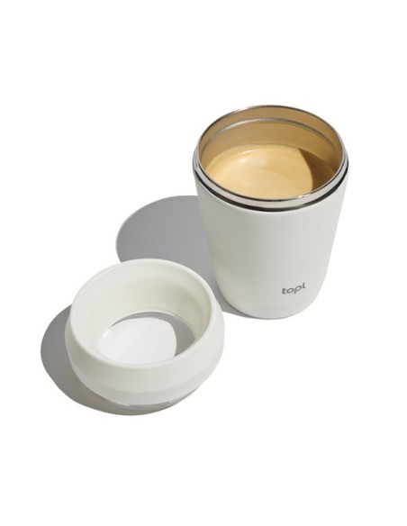 Taza Topl To Go de acero reciclado con tapa patentada 360