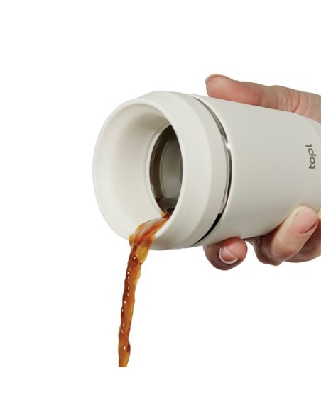Taza Topl To Go de acero reciclado con tapa patentada 360