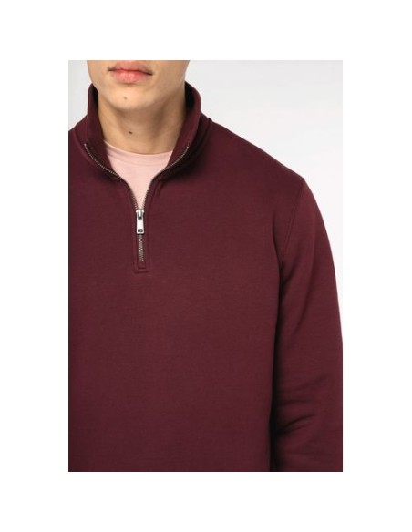 Sudadera ecorresponsable de cuello alto con cremallera hombre