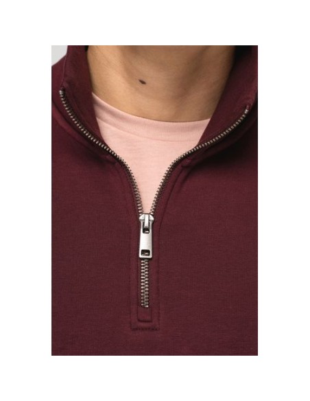 Sudadera ecorresponsable de cuello alto con cremallera hombre