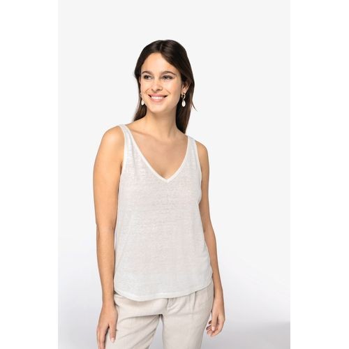 Camiseta de tirantes de lino mujer