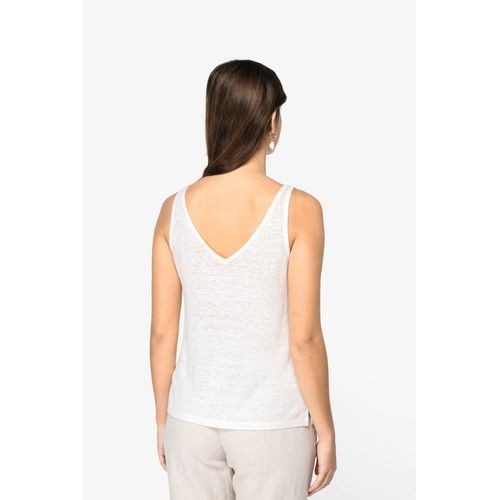 Camiseta de tirantes de lino mujer