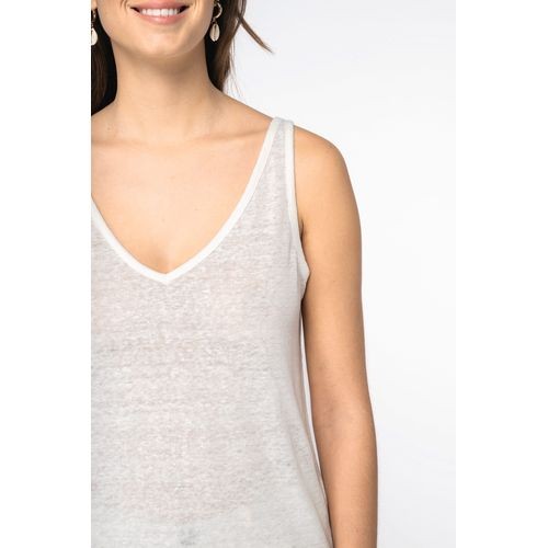 Camiseta de tirantes de lino mujer
