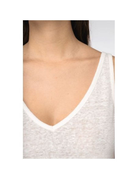 Camiseta de tirantes de lino mujer