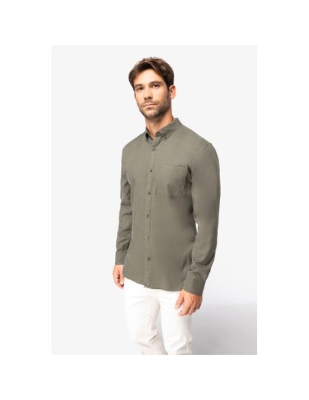 Camisa ecorresponsable de Lyocell y efecto lavado hombre