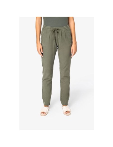 Pantalón ecorresponsable efecto lavado de Lyocell mujer