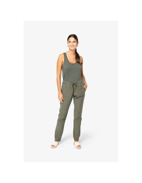 Pantalón ecorresponsable efecto lavado de Lyocell mujer