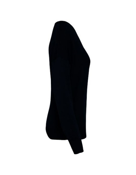 Jersey ecorresponsable cuello de pico de lyocell mujer