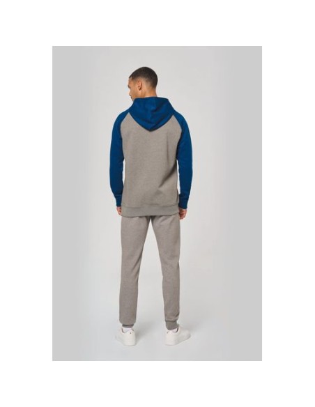 Sudadera bicolor con capucha adulto