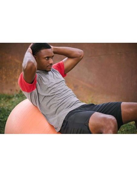 Camiseta bicolor triblend de deporte manga corta adulto