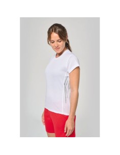 Camiseta de deporte bimaterial manga corta mujer