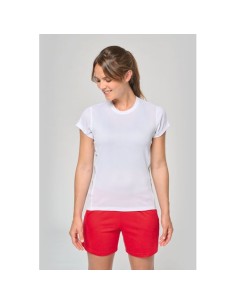 Camiseta de deporte bimaterial manga corta mujer 2