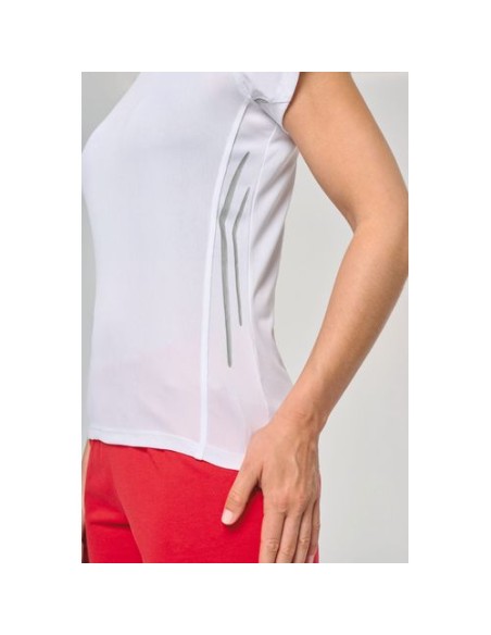 Camiseta de deporte bimaterial manga corta mujer