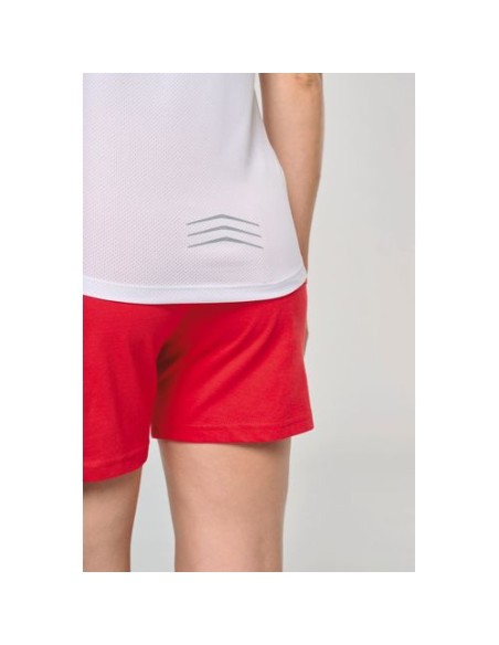 Camiseta de deporte bimaterial manga corta mujer