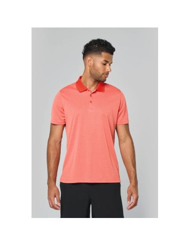 Polo jaspeado de manga corta adulto