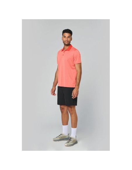 Polo jaspeado de manga corta adulto