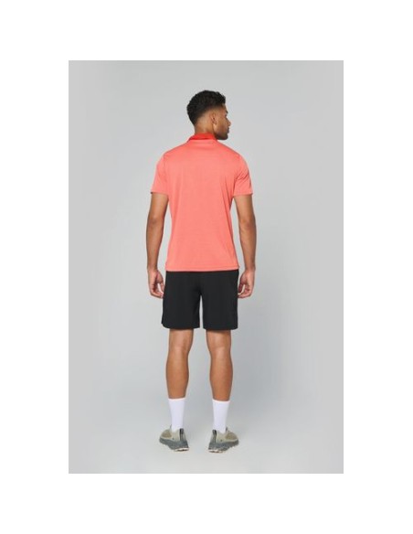 Polo jaspeado de manga corta adulto