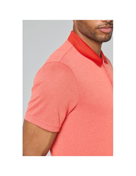 Polo jaspeado de manga corta adulto