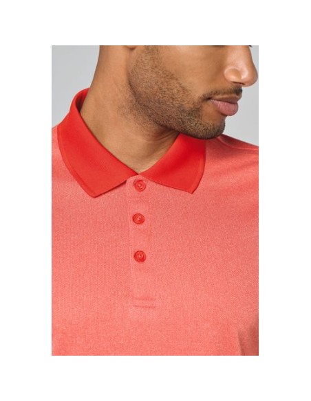 Polo jaspeado de manga corta adulto