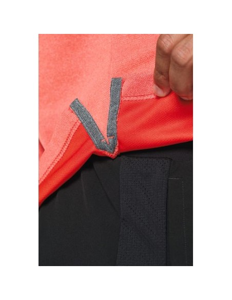 Polo jaspeado de manga corta adulto