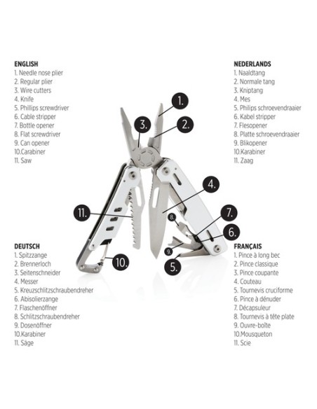 Multiherramienta Solid con mosquetón