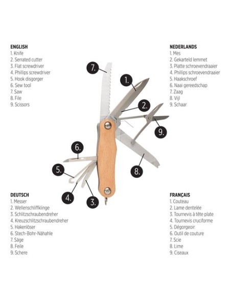 Multiusos de bolsillo de madera