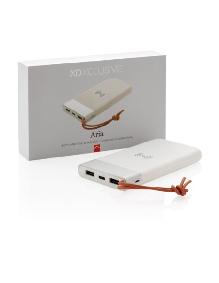 Batería externa Aria 8000 mAh con carga inalámbrica 5W