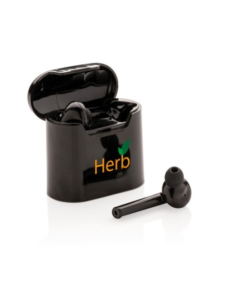 Auriculares inalámbricos Liberty en caja de carga