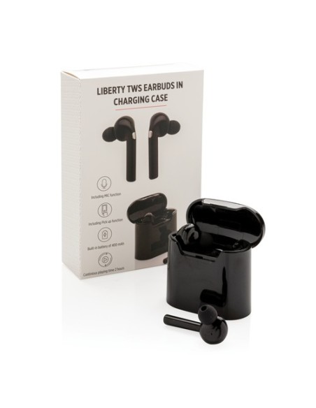 Auriculares inalámbricos Liberty en caja de carga