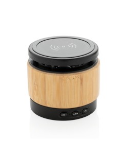 Altavoz y cargador inalámbrico bambú 2