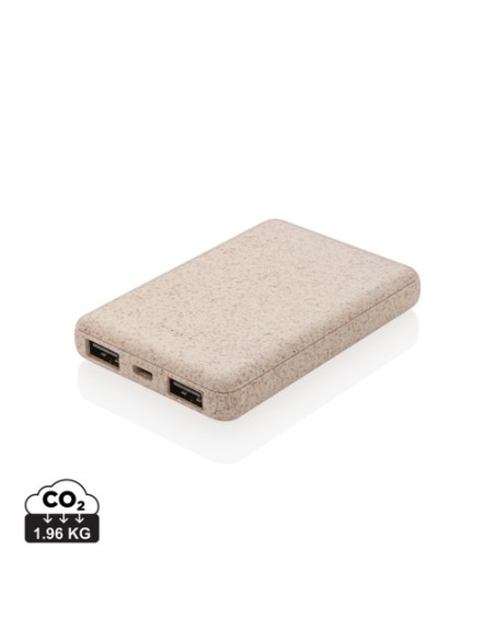 Powerbank de bolsillo 5000 mAh de paja de trigo