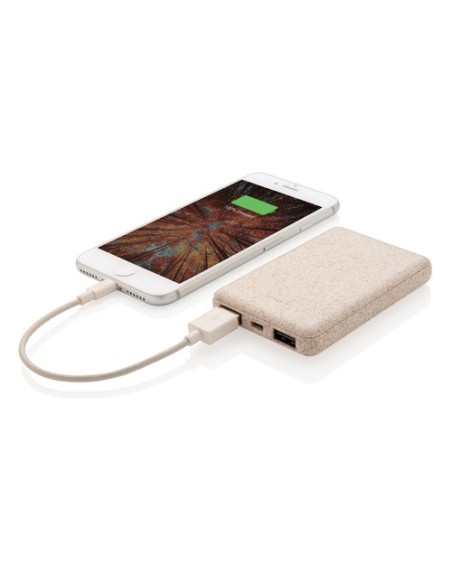 Powerbank de bolsillo 5000 mAh de paja de trigo
