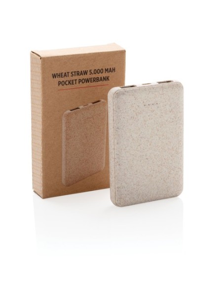 Powerbank de bolsillo 5000 mAh de paja de trigo