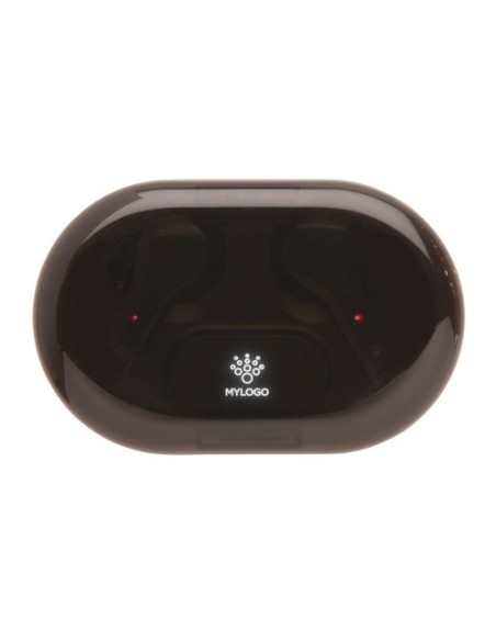 Auriculares TWS con logotipo iluminado en estuche de carga