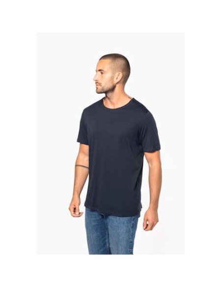 Camiseta orgánica con cuello sin costuras y manga corta hombre