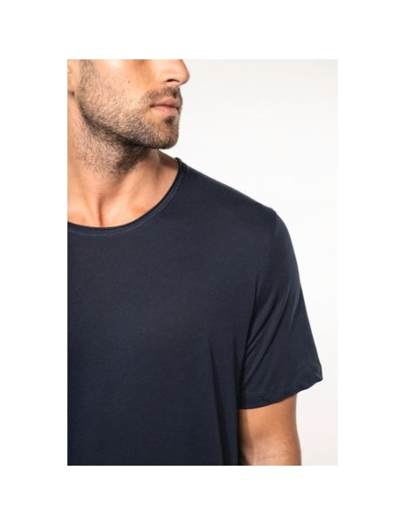 Camiseta orgánica con cuello sin costuras y manga corta hombre