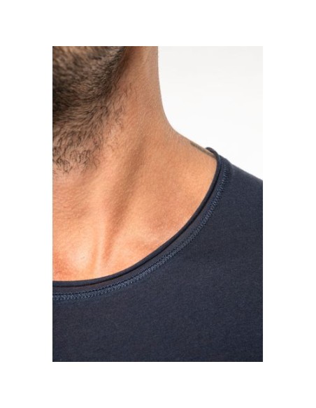 Camiseta orgánica con cuello sin costuras y manga corta hombre