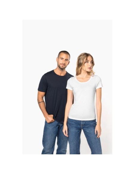 Camiseta orgánica con cuello sin costuras y manga corta hombre