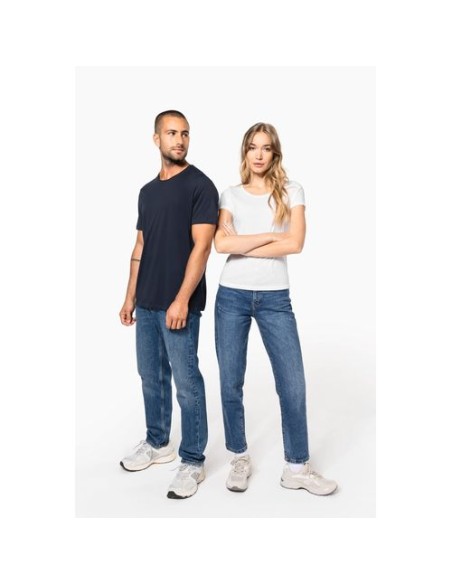 Camiseta orgánica con cuello sin costuras y manga corta hombre