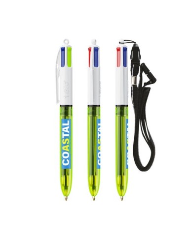 BIC 4 Colours Fluo bolígrafo  lanyard