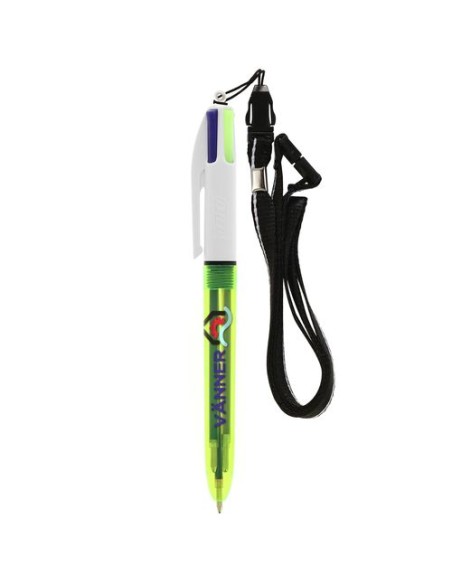 BIC 4 Colours Fluo bolígrafo  lanyard