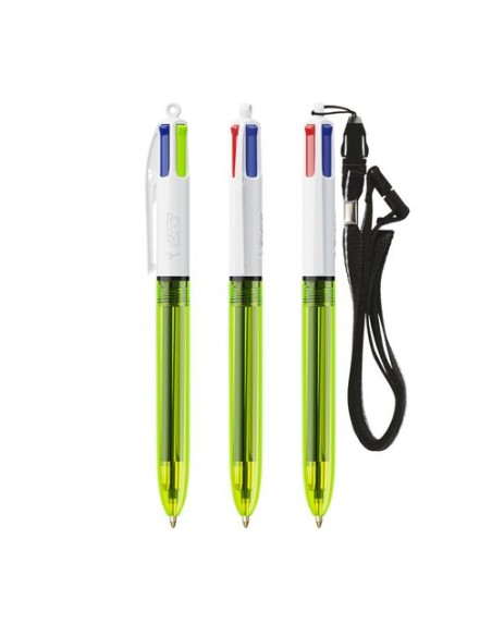 BIC 4 Colours Fluo bolígrafo  lanyard
