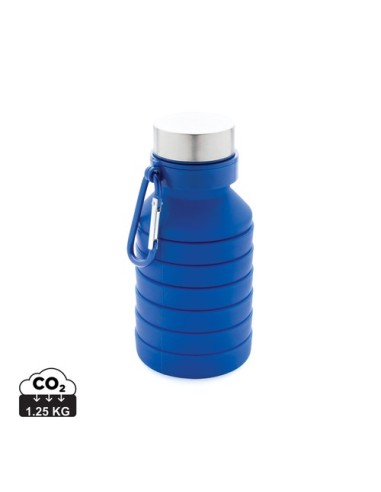 Botella de silicona plegable antigoteo con tapa