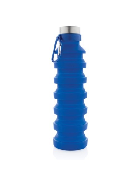 Botella de silicona plegable antigoteo con tapa