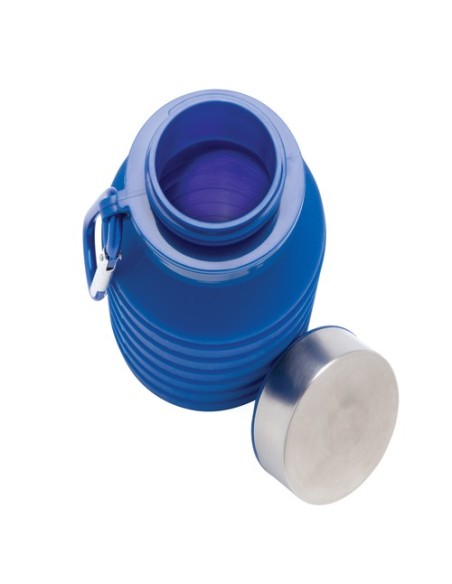 Botella de silicona plegable antigoteo con tapa