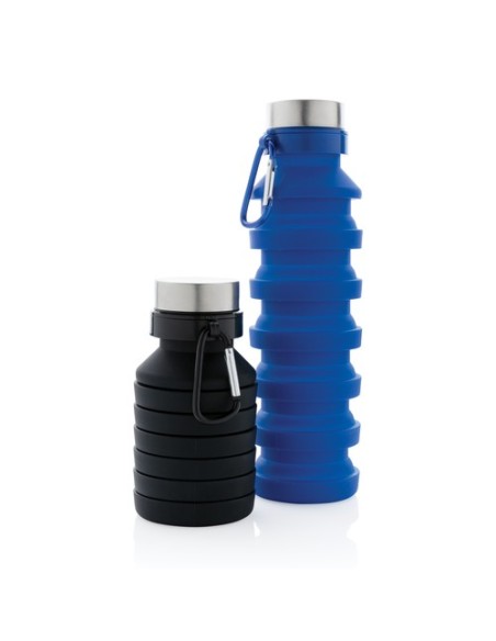 Botella de silicona plegable antigoteo con tapa