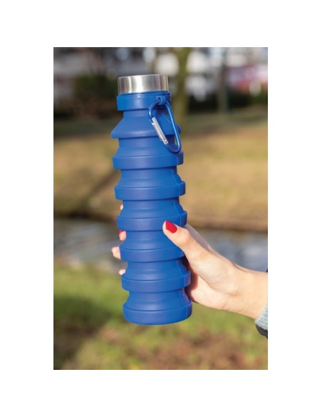 Botella de silicona plegable antigoteo con tapa